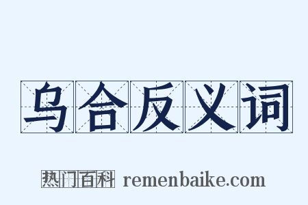 乌合反义词是什么意思的图片